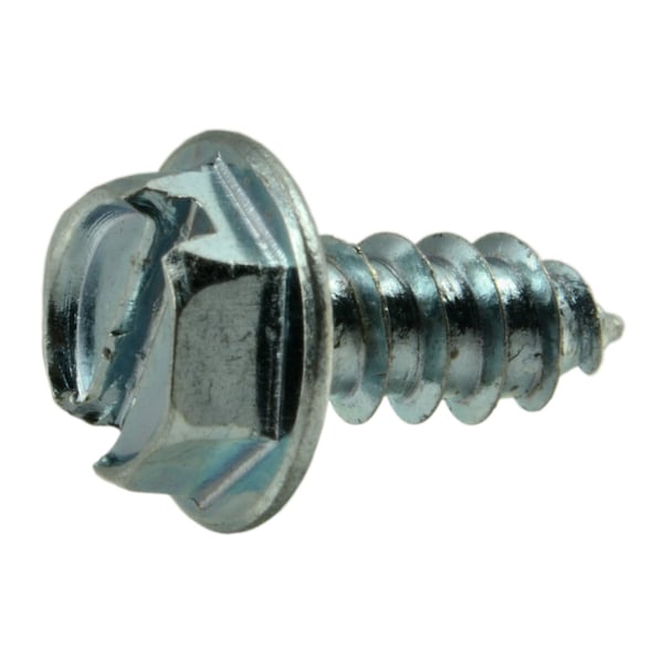Midwest Fastener Sheet Metal Screw, #8 x 3/8 in, Zinc Plated Steel Flange Hex Head Slotted Drive, 100 PK 02922 - main